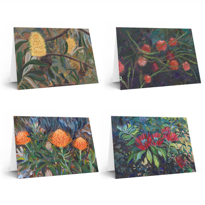 4 x Greeting Cards. Native Flowers Art